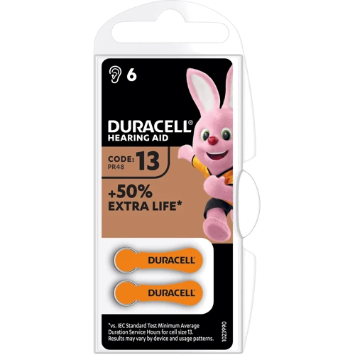 Батарейки Duracell для слуховых аппаратов размер 13, 6 шт. фото 1