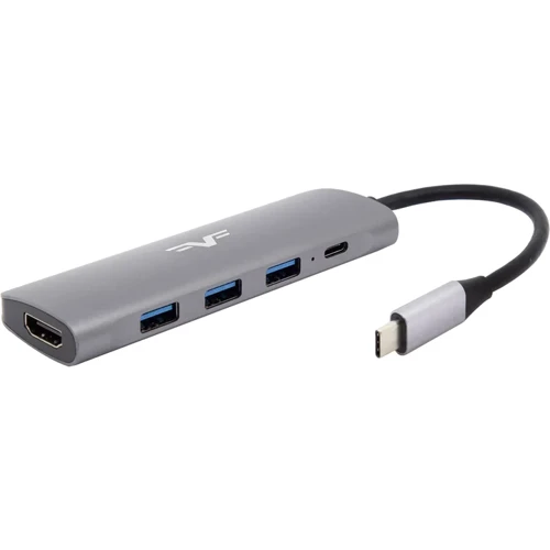 Адаптер Frime Adapter USB-C to 3xUSB3.0+PD+HDMI+ Space Gray (FH-5in1.312HP)