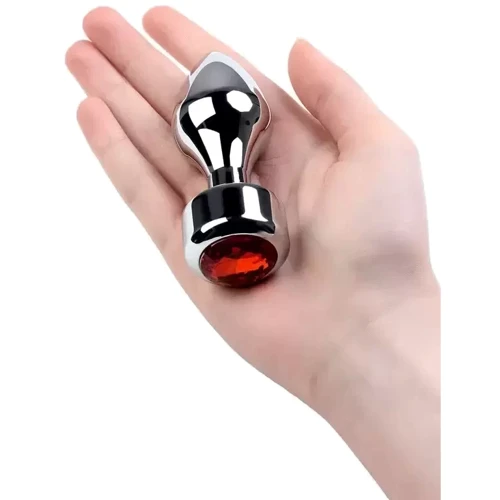 Анальная пробка с кристаллом Metal By Toyfa Silver anal plug