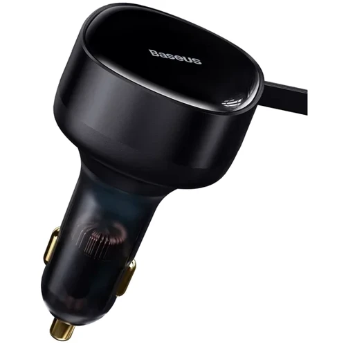 Зарядний пристрій Baseus Car Charger Retractable USB-C+Lightning 30W Black (CGTX000001): Особливості Быстрая зарядка, USB-C