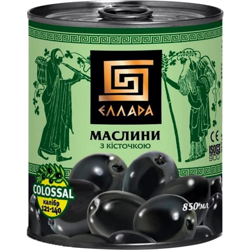 Маслины с косточкой Еллада 850 мл (4820186140187)