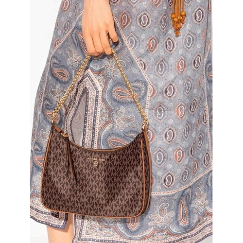 Женская сумка хобо Michael Kors JET SET CHARM MD CONV POUCHETTE XBODY темно-коричневая (32R3GT9C8B252): Пол Женский