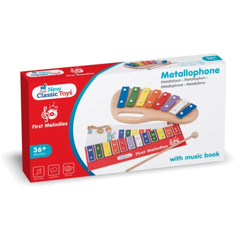 Металофон New Classic Toys с музыкальной книгой 8 тактов (10210): Возраст от 3-х лет