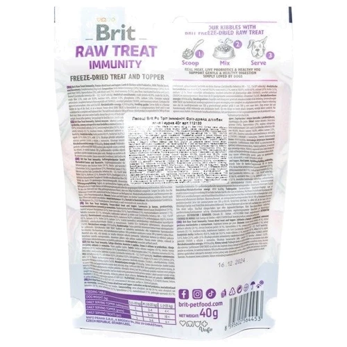 Лакомства Brit Raw Treat freeze-dried Immunity для собак ягненок и курица 40 г (8595602564453): Тип Снеки