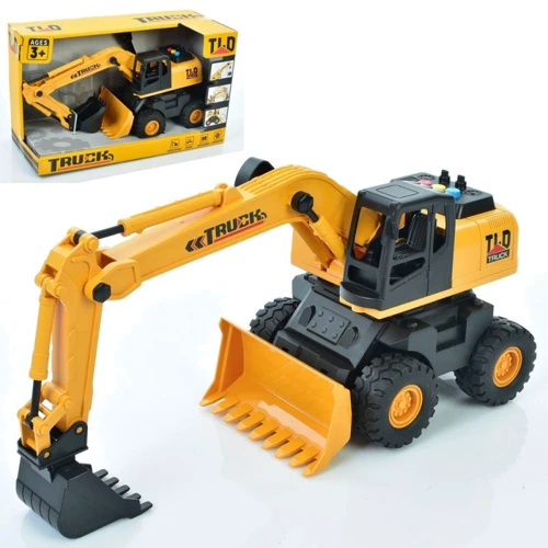 Экскаватор-бульдозер: инерция, подвижные детали, звук, свет (585-1): Производитель Noname