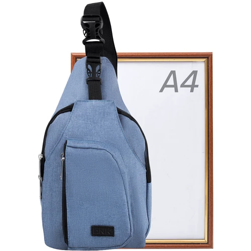 Мужская сумка-слинг DNK Leather синяя (DNK-JOKER№3-BAG-4): Стиль Повседневный (Casual)