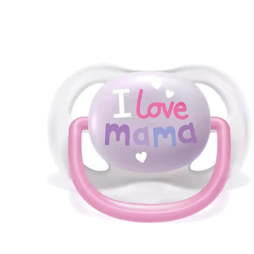 Пустышка ортодонтическая Philips AVENT Ultra Air "I love…" для девочек 0-6 мес 2 шт (SCF080/02): Материал силикон