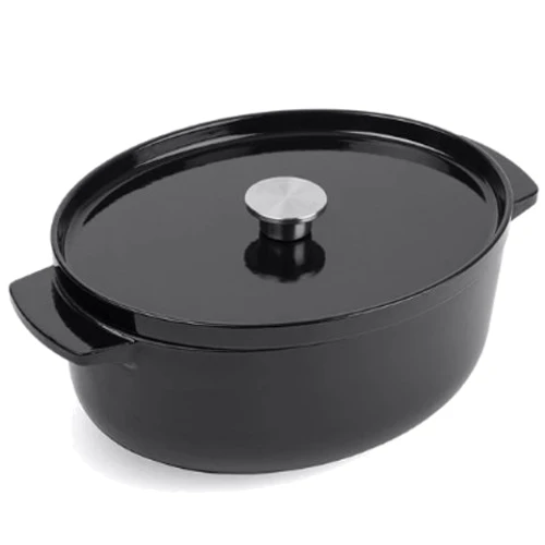 Гусятниця KitchenAid чавунна з кришкою, 5.6 л, чорна (CC006064-001)