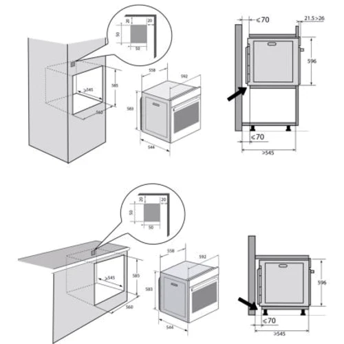 Духовой шкаф электрический Brandt BOH7532BB: Объем, л 73