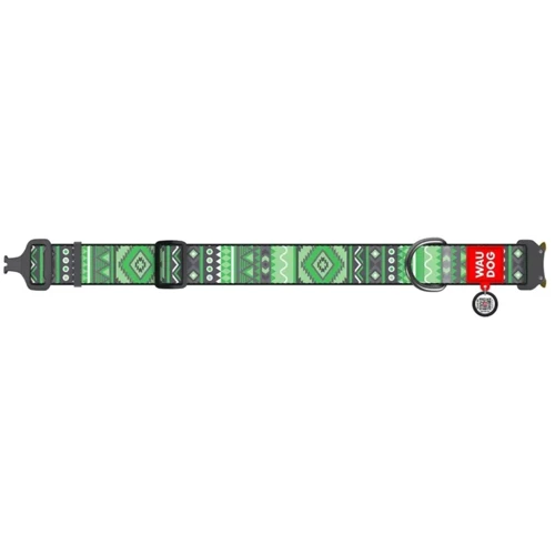 Ошейник для собак WAUDOG Nylon с QR паспортом Этно зеленый, XXL (4535-0132): Производитель WAUDOG