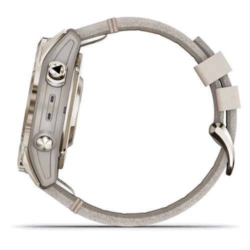 Смарт-часы Garmin Fenix 7S Pro Sapphire Solar Soft Gold with Limestone Leather Band (010-02776-30): Материал ремешка силикон