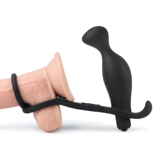 Анальная пробка с эрекционным кольцом и вибрацией LoveToy Ass Rasca Prostate Vibrating Plug Combo