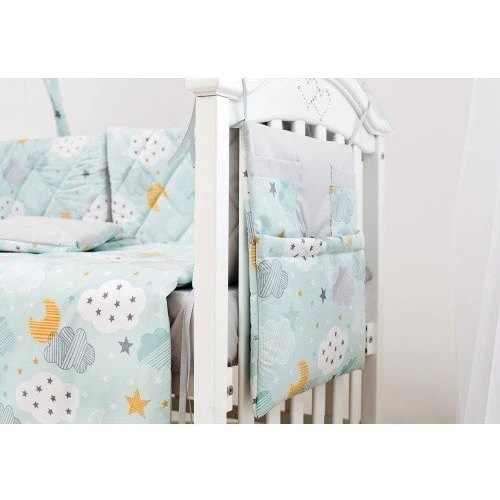 Постільний комплект 8 ел. Twins Premium Glamour 4029-TGС-14, Clouds mint, м'ятний