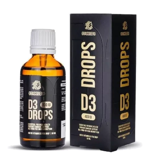 Grassberg Vitamin D3 Drops 10 mcg ( 400 МЕ ) Витамин D3 в каплях 50 мл