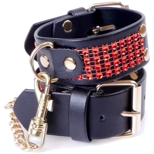 Наручники с кристаллами Fetish Boss Series - Handcuffs with cristals Red (BS3300109)