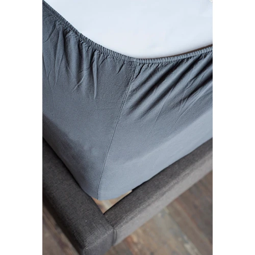 Простирадло на гумці Stonewash SoundSleep Adriatic dark gray темно-сіра 160х200 см (93198523): Тип простирадло