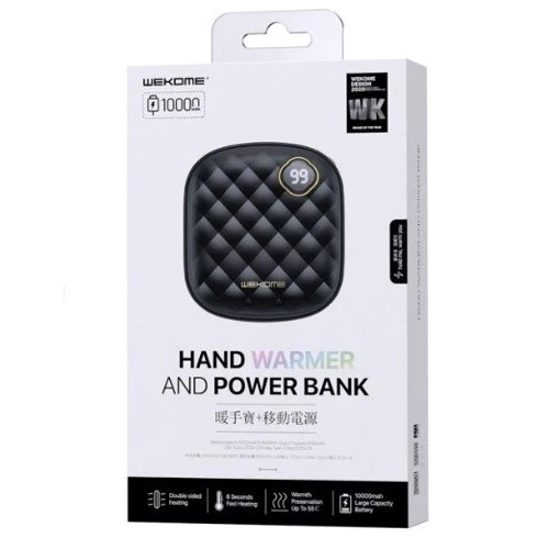 Внешний аккумулятор WK Wekome Herze Power Bank 10000mAh and Hand Warmer Black (WP-111): Количество USB 1
