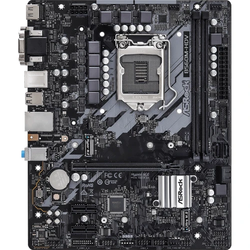 ASRock B560M-HDV microATX 2xDDR4 5000, M2, HDMI, HDMI, D-Sub, DVI-D: Оперативна пам'ять 2xDDR4 5000 МГц, до 64 ГБ
