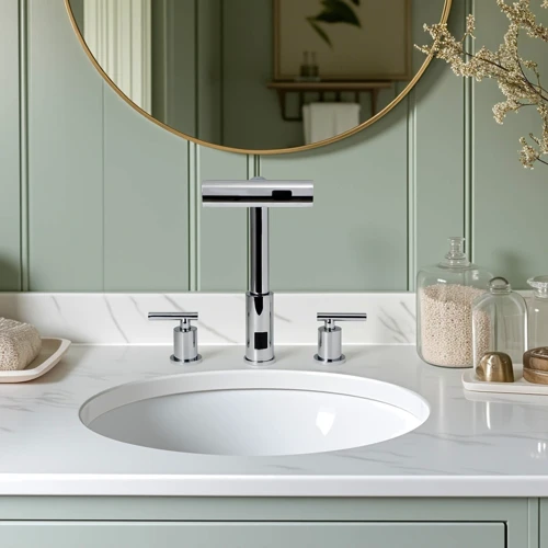 Смеситель для раковины Lefton Two-Handle Widespread Waterfall & Pull-Out Bathroom Faucet with Temperature Display-BFWS2401 Chrome: Вид монтажа Врезной