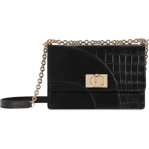Женская сумка кросс боди Furla 1927 S Crossbody 24 черная (BAFIACOA.0053O6000): Тип ручки На цепочке, Плечевой ремень, Без ручки