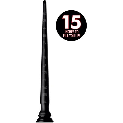 Гибкий силиконовый анальный стимулятор Hosed 15" S Tapered Silicone Hose (чёрный)