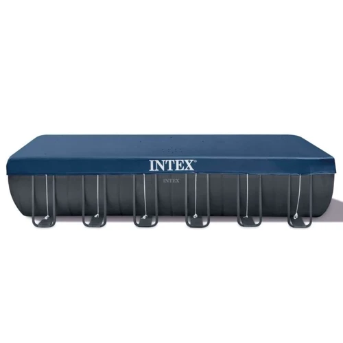 Басcейн Intex каркасный прямоугольный, фильтр-насос, лестница, подстилка, тент 732x366x132 см (26364) фото 9