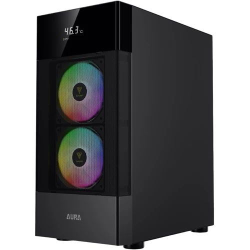 Корпус GAMDIAS Aura GC5 ARGB Black (4711514500646): Материал передней панели пластик и металл