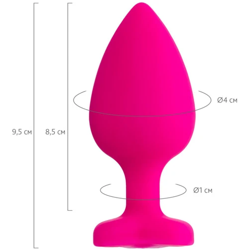 Анальная пробка с кристаллом ToDo Anal Plug Diamond Heart, L