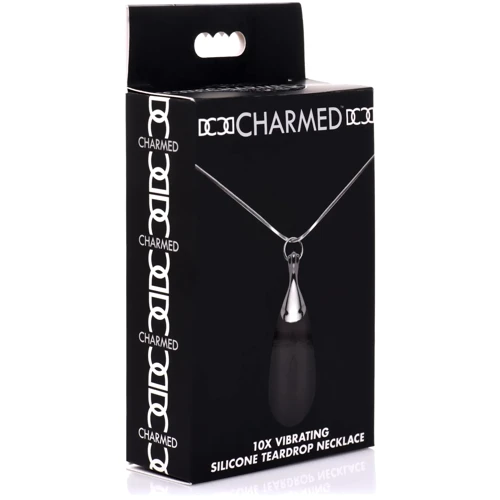 Ожерелье с подвеской вибратором Charmed Vibrating Silicone Teardrop Neckl, 90 см (чёрный)