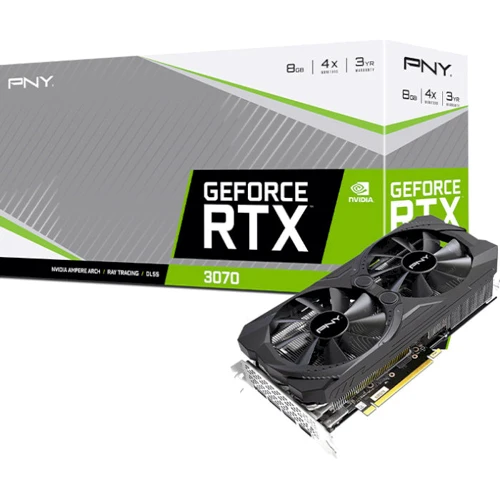 Видеокарта PNY GeForce RTX 3070 UPRISING Dual Fan LHR 8GB (VCG30708LDFMPB)