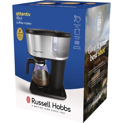 Кофеварка RUSSELL HOBBS 26840-56 Attentiv Black Coffee Maker: Мощность, Вт 1500