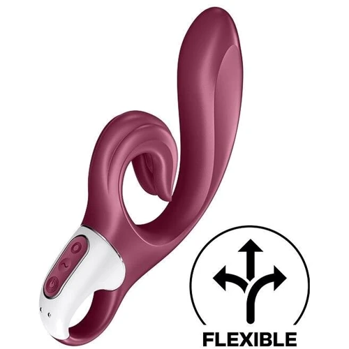 Вибратор-кролик Satisfyer Love Me Red, гибкий, отросток с тройным кончиком
