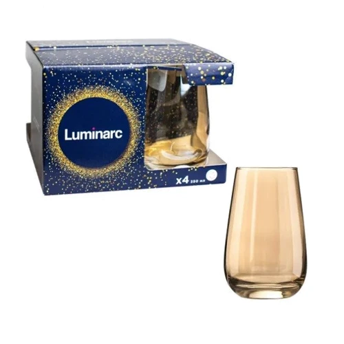 Набор стаканов Luminarc Celeste Golden Honey 4 шт 350 мл (P9305): Объем стакана мл 350