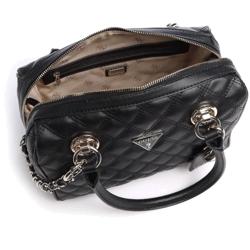 Женская сумка саквояж Guess Cessily Box Satchel черная (HWEV7679050-BLA): Фактура Стеганая, Матовая