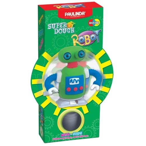 Масса для лепки Paulinda Super Dough Robot заводной механизм (шагает), зеленый PL-081178-5