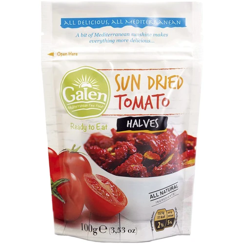 Томати в'ялені Galen 100 г (8680426814454): Вага нетто 100 г