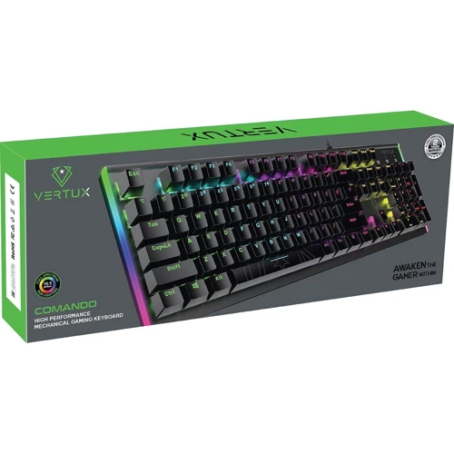 Клавиатура Vertux Comando USB Black: Подключение проводное