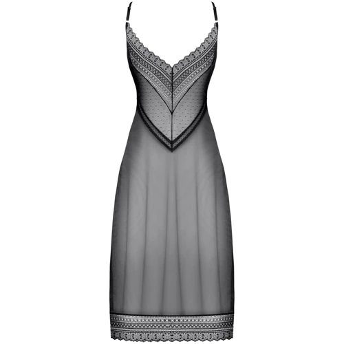 Прозрачная сорочка Obsessive Estiqua black XL/2XL
