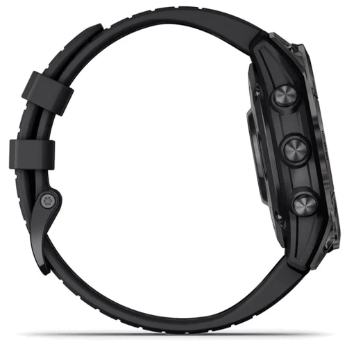 Смарт-часы Garmin Fenix 7 Pro Sapphire Solar Carbon Grey DLC Titanium with Black Band (010-02777-11): Особенности С большой автономностью, Солнечная батарея, С сапфировым стеклом, Металлический корпус, Большой экра