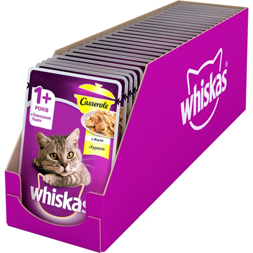 Консерви для котів Whiskas з куркою в желе 85 г (5900951263422): Основні інгредієнти Курка