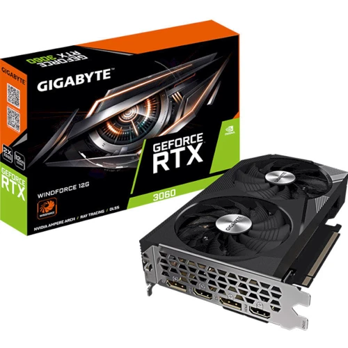 Видеокарта GIGABYTE GeForce RTX 3060 WINDFORCE 12G (GV-N3060WF2-12GD): Объем памяти, Гб 12
