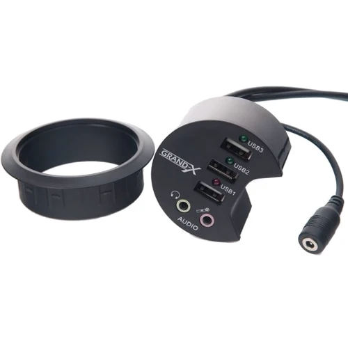 Аксессуар для ноутбуков USB хаб Grand-X 3,5mm audio in-out (DH-60X): Тип аксессуара USB хаб