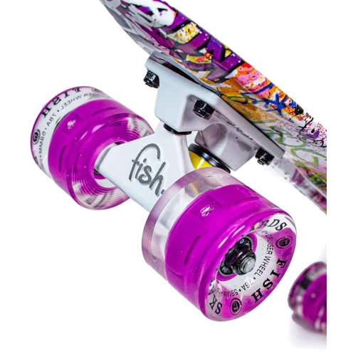 Penny Board Fish Graffity Светящиеся колеса
