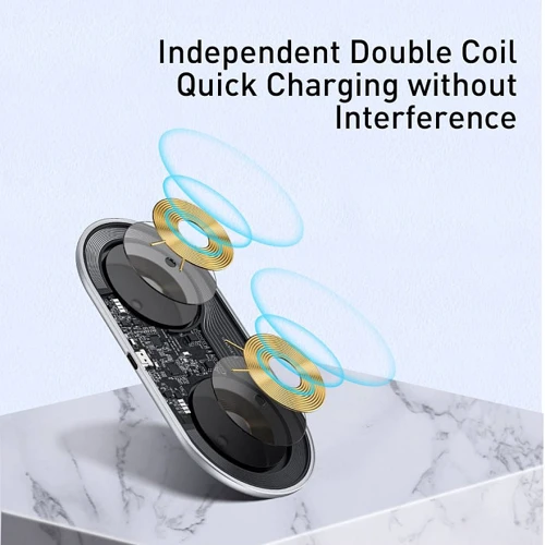 Зарядное устройство Baseus Dual Wireless Charger Pro Edition White (WXJK-C02) for Smartphones and Pods фото 7