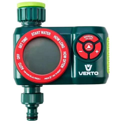 Таймер для поливу Verto, 1/2"-3/4", електронний, 13 програм поливу, до 360хв, ААх2: Тип прочее