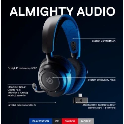 Наушники SteelSeries Arctis Nova 7P Wireless Black (61559) фото 8