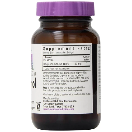 Bluebonnet Nutrition Cellular Active Ubiquinol 50 mg 60 caps: Тип Коэнзим