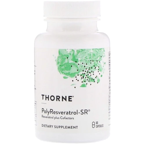 Thorne Research PolyResveratrol-SR 60 Veg Caps Ресвератрол, Птеростильбен, Куркумин