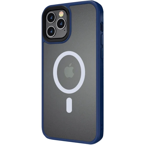 Чохол для iPhone Mobile Case TPU+PC Metal Buttons with MagSafe Blue для iPhone 12 Pro Max: Матеріали поликарбонат и полиуретан