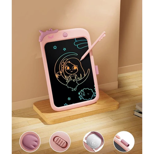 Детский LCD планшет для рисования Beiens Единорог 10” Multicolor розовый (К1009pink)